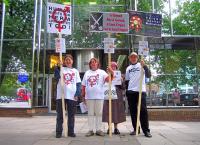 Frieldicher Protest + Offener Brief gegen "ISHID 2011" und University College Hospitals, London 19-09-2011