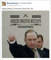 Marcel Grauf gratuliert Breivik zum Geburtstag, 13.02.2016