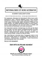 Flyer gegen die AfD im Hotel Mercure