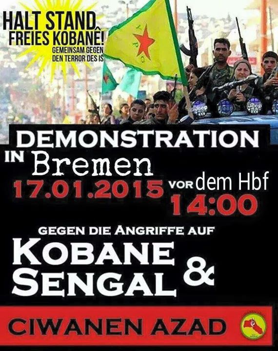 Bremen: Demonstration gegen die Angriffe auf Kobane &amp; Sengal