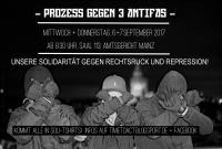 Prozessflyer: TIME TO ACT – Prozess gegen drei Antifaschisten in Mainz - 6.-7.9.2017