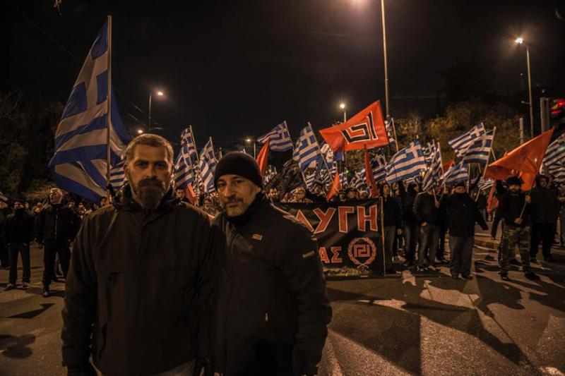 CasaPound Italia und Golden Dawn 6, Apostolos Gkletsos (Golden Dawn) und Andrea Antonini (CasaPound Italia)