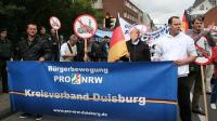 Thorsten Contini und Patrick Banko (v.l.n.r.) auf einer pro NRW Demonstration in Herten