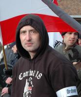 Arris de Bruin am 27.1.2007 als Ordner auf der NVU-Demonstrationin Apeldoorn