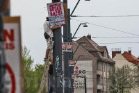 Antifaschistische Plakate in Berlin Schöneweide
