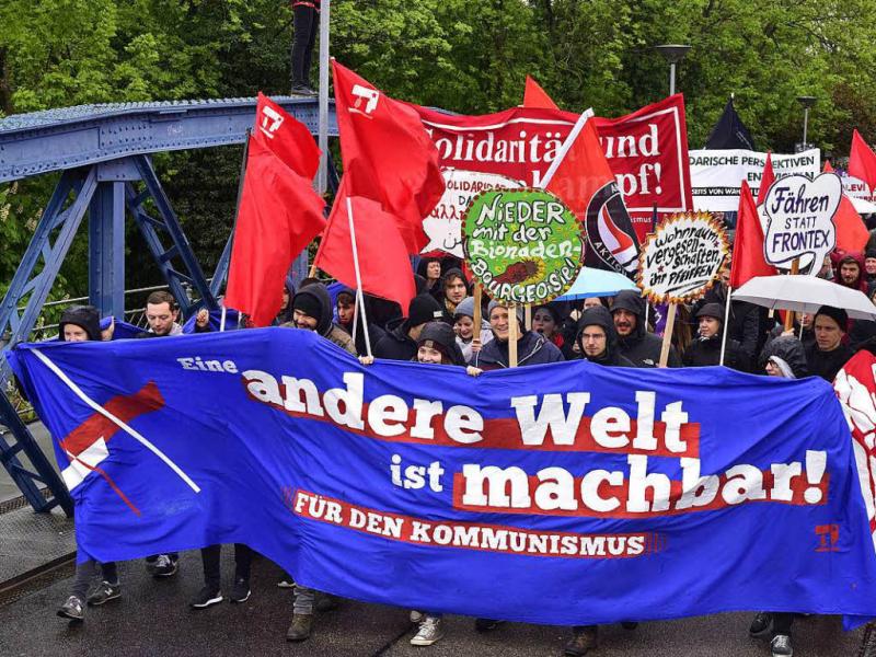 600 Menschen waren der 1.Mai-Demo unterwegs.