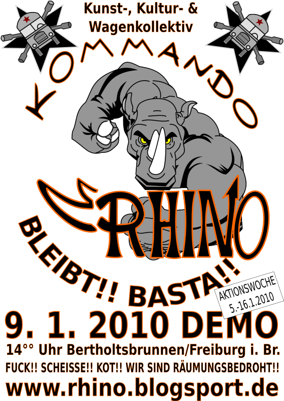 Freiburg: Plakat Freiraum-Demo Rhino bleibt am 9. Januar (png)