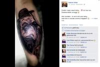 Antisemitisches Tattoo auf Bein von Patrick Killat