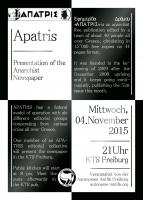 Freiburg: Presentation of the Anarchist Newspaper APATRIS