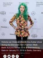 Victoria besucht die Show von Zukker auf der MBFW 2016