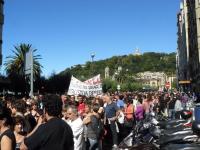 San Sebastian mit Demonstranten verstopft