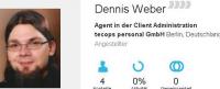 Dennis Weber arbeitet in der „ClientAdmi­nis­tra­tion“ der „tecops per­sonal GmbH“