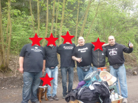 Mitglieder der Saarland Brigade mit Tshirt der Neonaziband Kategorie C