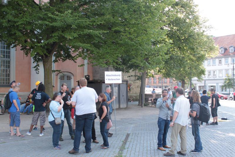 Kundgebung auf dem Eisenacher Marktplatz.