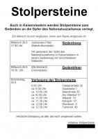 Plakat der Stolperstein-Initiative Kaiserslautern: 
