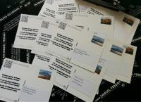 Über 100 Postkarten wur­den an Jus­tiz, Poli­tik, Ver­wal­tung und die Ehren­bürger der Stadt Saar­louis ver­schickt.