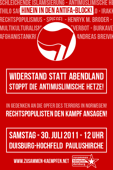 Plakat zum Antifa-Block