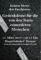 flyer Kein Meter den Faschisten 11. März 2017 ab 11 Uhr Hauptbahnhof Dessau