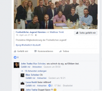 Luca Kerbl kommentiert das Foto von der Mitgliederversammlung der „Freiheitlichen Jugend Kärnten“.