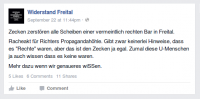 Freitaler Faschoseite "Widerstand Freital" auf Facebook