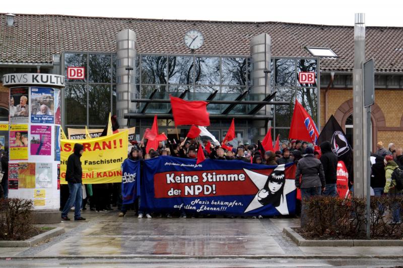 Demostart am Villinger Hauptbahnhof