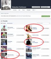 Screenshot von Facebook: "Hammerskin" Sebastian Kahlmann ist mit Berlinghof und zwei weiteren der "Touristen-Gruppe" befreundet