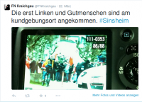 FN Kraichgau twittern über die Antifa-Demo in Sinsheim am 22. März 2014
