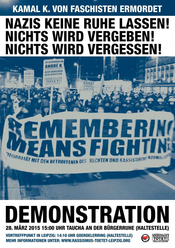 Antifaschistische Demonstration 28. März 2015 15:00 Uhr Taucha 