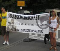 Transparent der "FN Kraichgau" auf einer NPD-Kundgebung am 29.06.2012 in Hemsbach