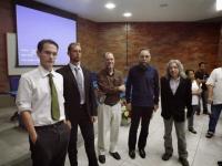 (von links nach rechts) Orazio Maria Gnerre, Emmanuel Riondino, Mateus Azevedo, Aleksandr Dugin und André Martin, Bundesuniversität von Paraíba, September 2012