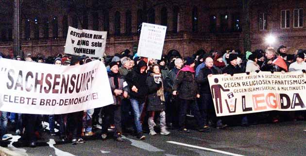 Pegida-Aufmarsch am 21. Januar 2015. Foto: caruso.pinguin/flickr.