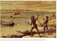 Gweagal warrior Cooman was shot by Captain Cook's marines as they landed in Botany Bay.