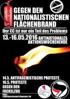 Gegen den nationalistischen Flächenbrand - Plakat gegen den CC 2016