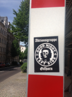Sticker der "Aktionsgruppe Gifhorn" auf der Zietenstraße