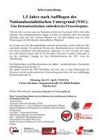 Bündnisflyer zur Infoveranstaltung zum Nationalsozialistischen Untergrund (NSU) am 23.04.2013 in Koblenz