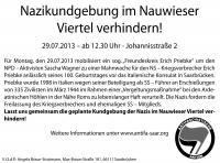 Nazimahnwache am 29.07.2013 in Saarbrücken verhindern!
