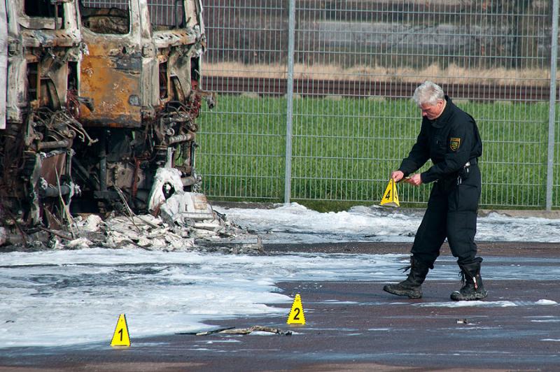 Leipzig: Bundeswehr LKW ausgebrannt