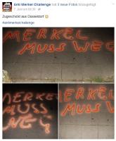 Fotodokumentation der "Anti-Merkel Challange" auf der Facebook-Kampagnenseite.