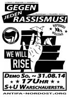 Flyer Demo "Gegen jeden Rassismus"