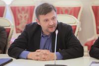 Mateusz Piskorski, Koordinator der Wahlbeobachtermission, auf einem Meeting mit Georgij Poltawtschenko, St. Petersburg, 15. September 2014