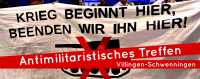 Banner des Antimilitaristisches Treffen Villingen Schwenningen