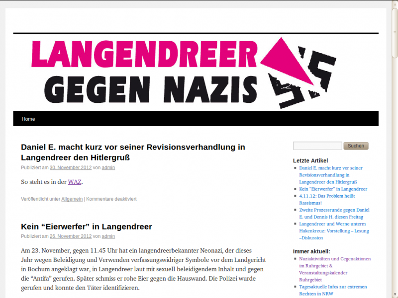 Bildschirmfoto Langendreer gegen Nazis