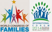 Logos des WCF und "Große Familien - Zukunft der Menschheit"