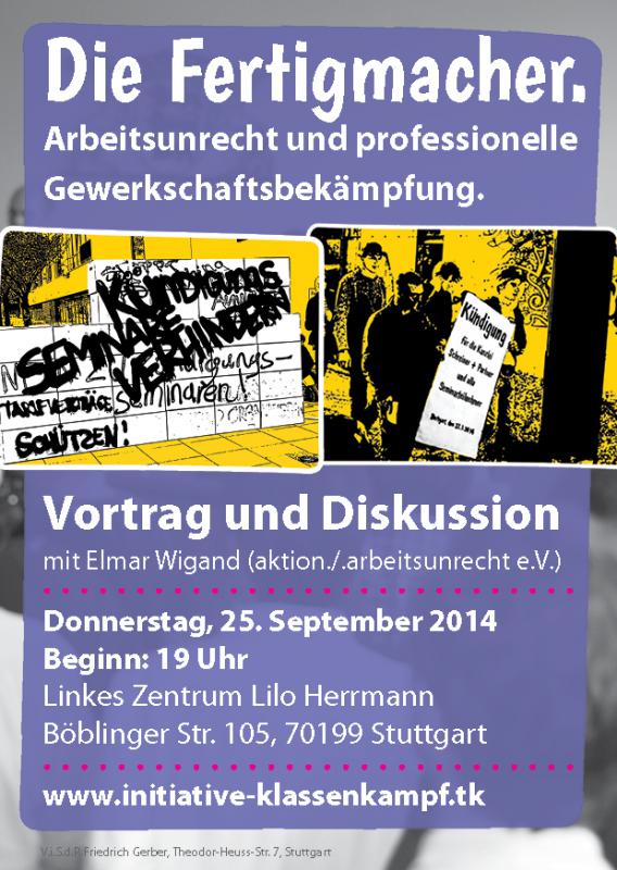 Plakat zu "Die Fertigmacher. - Arbeitsunrecht und professionelle Gewerkschaftsbekämpfung"
