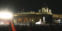 Proteste an der Wiener Hofburg.