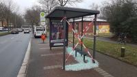 Immer wieder werden im Revier Bushaltestellen zerstört. Nun in Bochum an der Wohlfahrtstraße.Foto: Christoph Lotz / privat