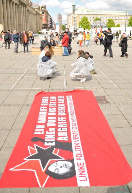 Flashmob auf dem Schlossplatz in Stuttgart