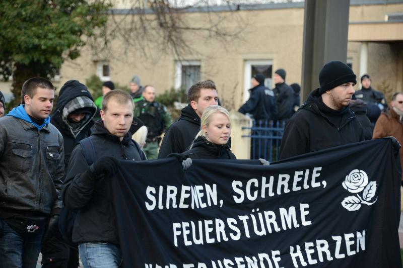 Andre Zimmer aus Wattenscheid beim Nazi-Aufmarsch am 12.01.2013 in Magdeburg IV