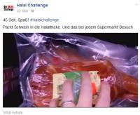 Videodokumentation der "Halal Challange" auf der Facebook-Kampagnenseite.