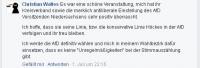 Screenshot eines Kommentars von "Christian Waltes" alias Lasse Richei auf der Facebook-Seite der AfD Braunschweig.